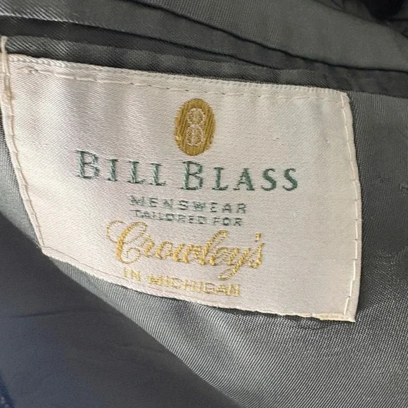 Bill Blass Menswear Tailored Gray Plaid Two Button Blazer‎ Jacket - Picture 3 of 6